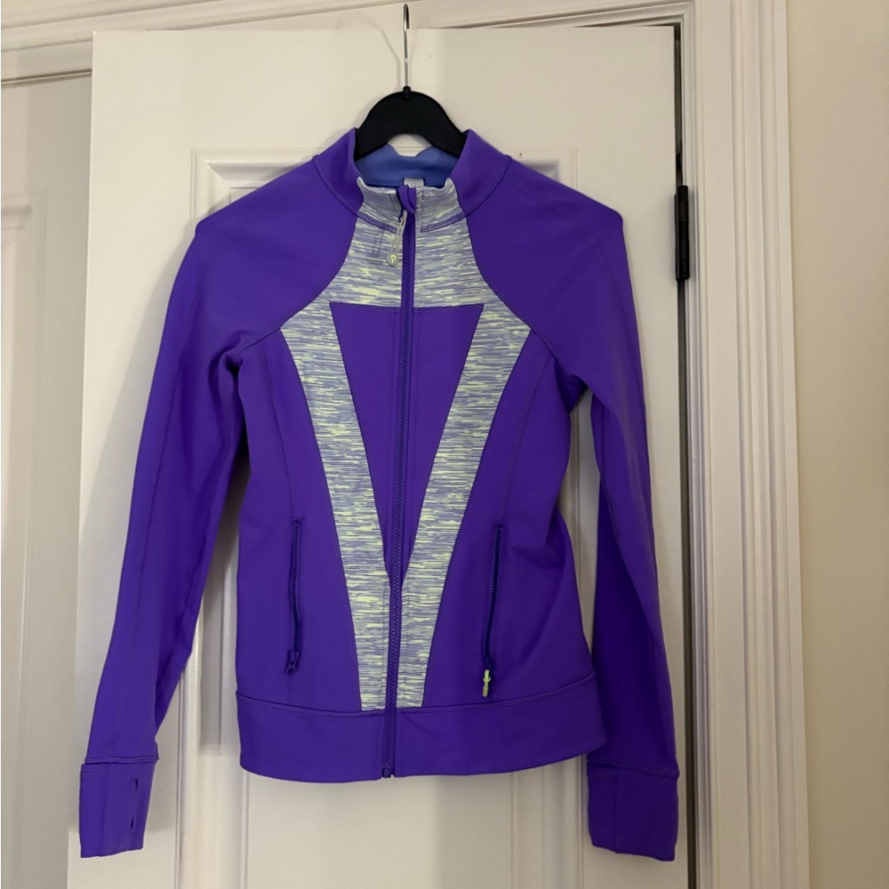 Ivivva Purple Athletic Zip Jacket with Heather Panels